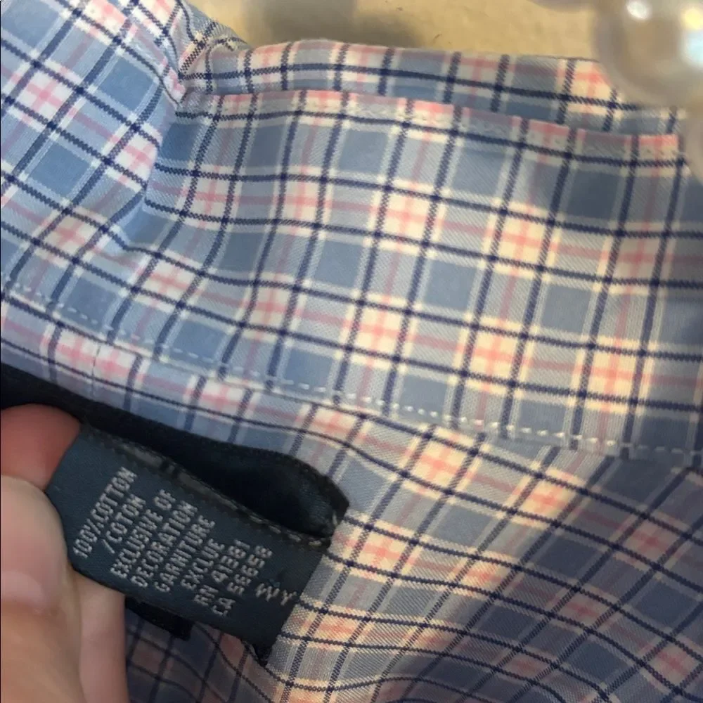 Ralph Lauren Light Blue Pink and White Plaid Button-Down Shirt size xl tall